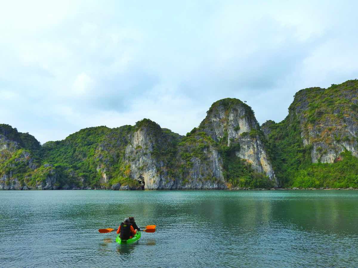 kayaking on the Halong Bay