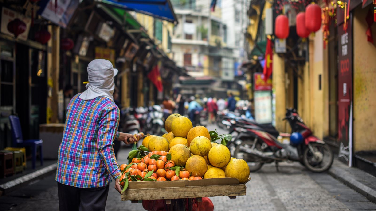 mobile -fruit stall in Hanoi